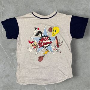 Vintage 90s Looney Tunes All Star Single Stitch Contrast Sleeve Baseball Jersey